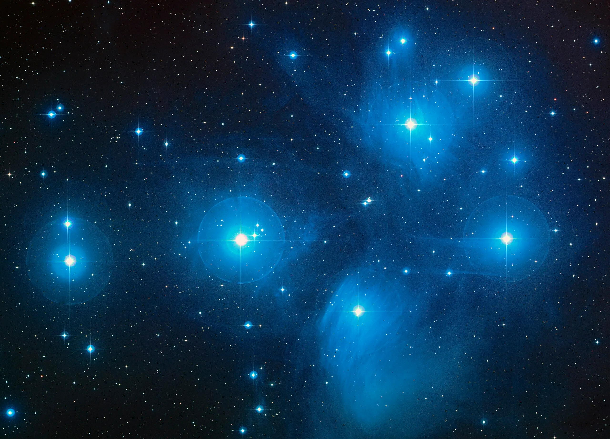 The Pleiades (M45) — the reflection nebulosity around the brightest cluster members